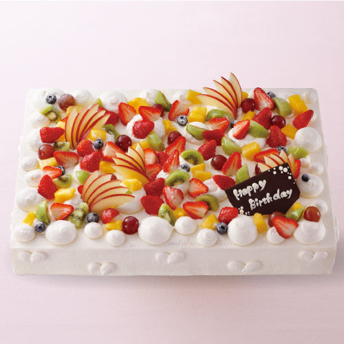 冷蔵直接配送 東京都23区内 パーティ用 フルーツデコレーションケーキ 長方形 35×50cm パティスリーアン・ドゥCake.jp