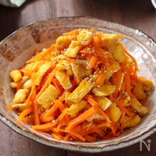 お財布に優しい和弁当！「油揚げ照り焼き」「ピーマンとにんじんのしりしり」2品弁当kameyo 料理家 かめ代