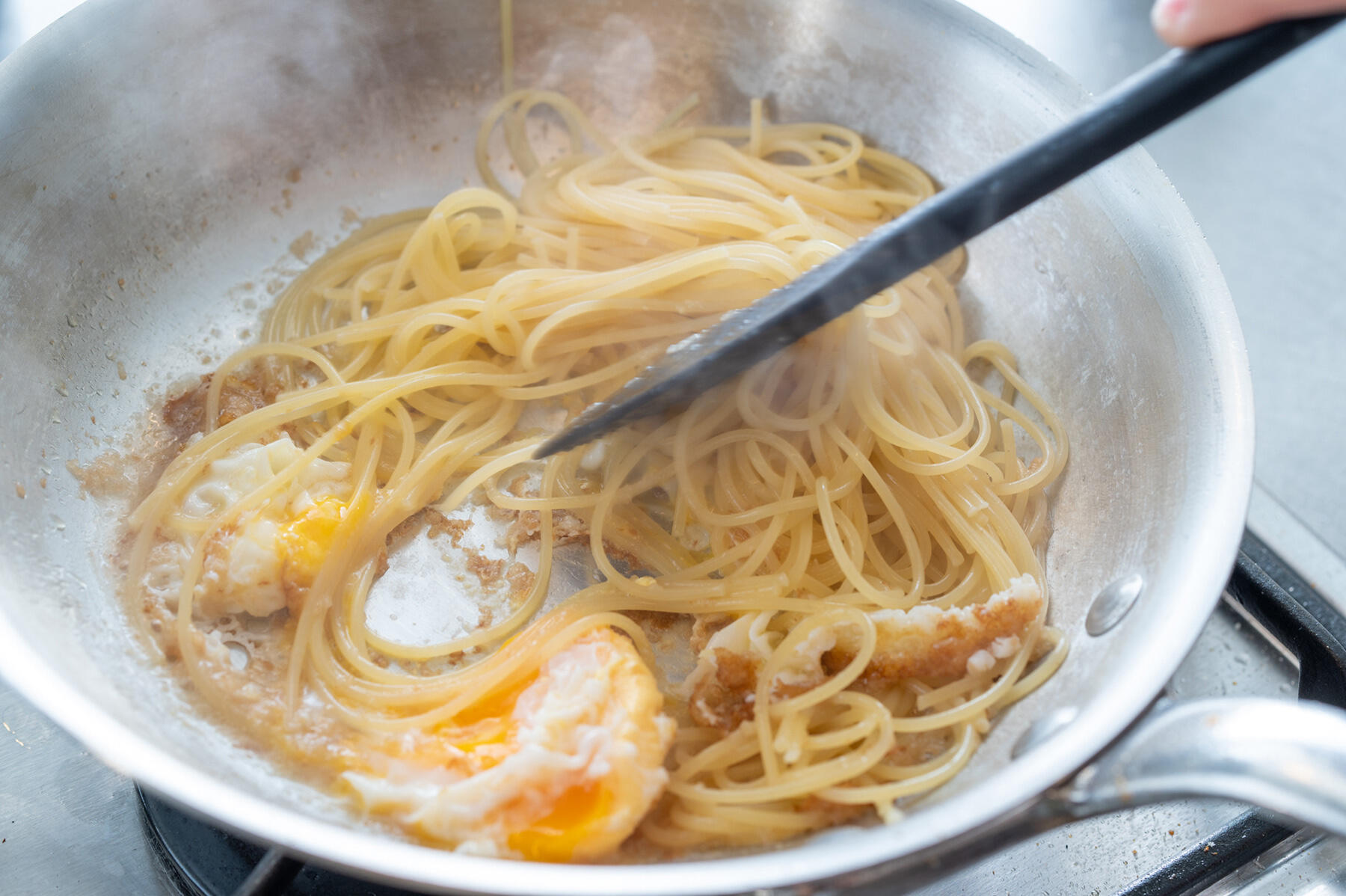 とろとろ卵のパスタ ぺぺたま