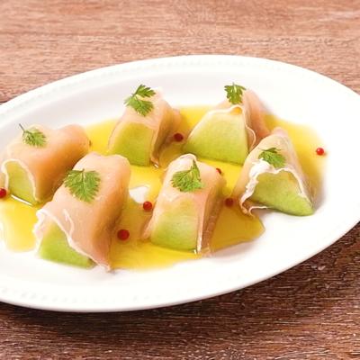 ひと口サイズの生ハムメロン♪