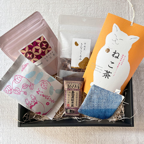 和菓子とお茶と楽しむ、じぶんだけのおやつ時間 日本茶・和菓子・コースターのセット縁市