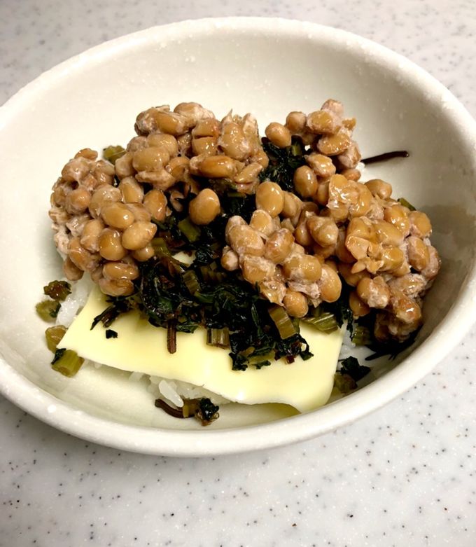 チーズの敷き納豆