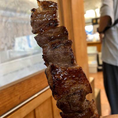 三重おかげ横丁伊勢神宮 内宮松坂牛串肉汁たっぷりめちゃめちゃ美味いほっぺ落ちそう 🍖