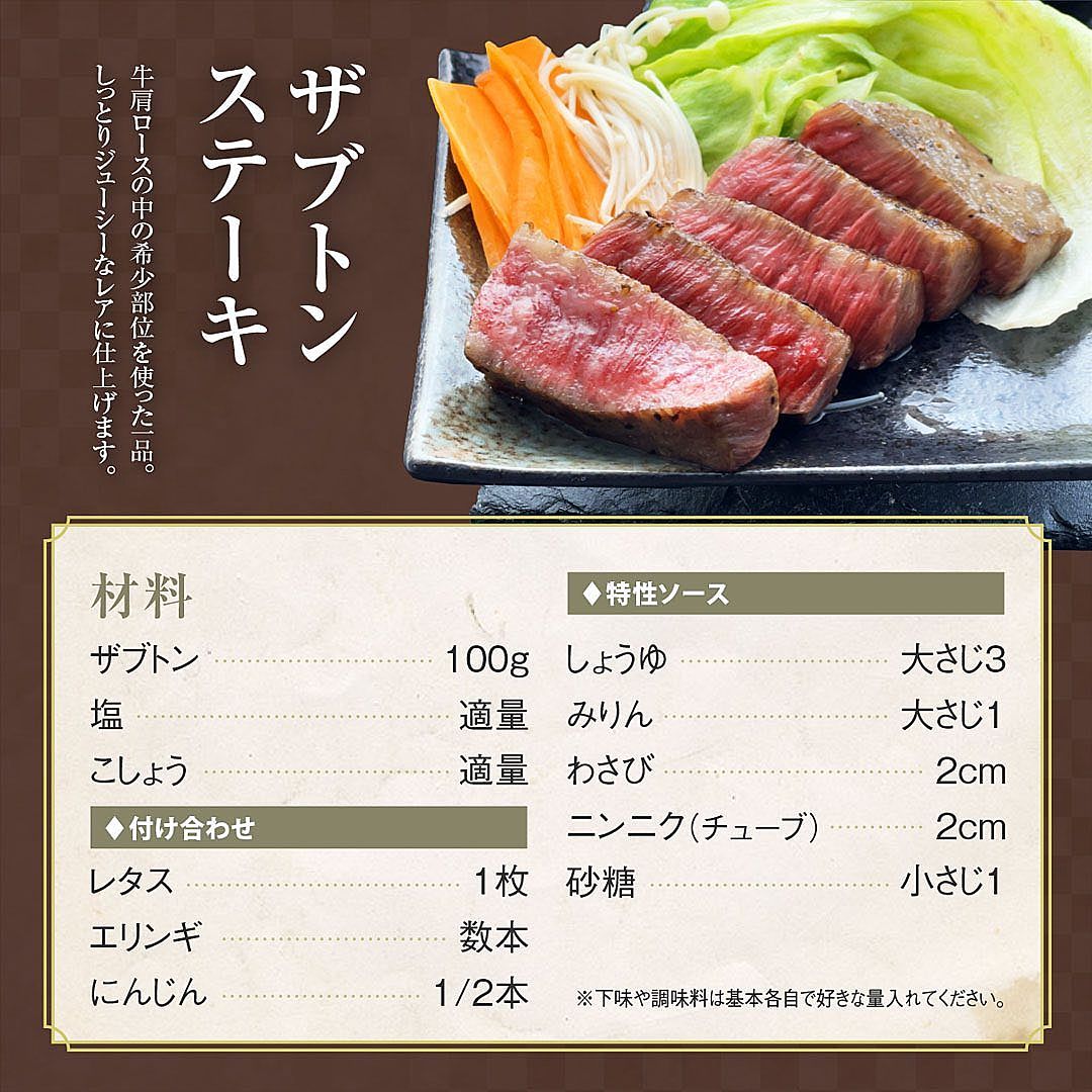 ストウブDE〜牛肩ロース肉のステーキ