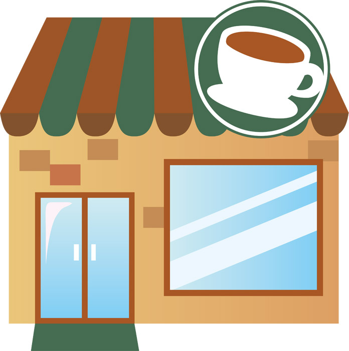 フリー素材 カフェの背景イラスト