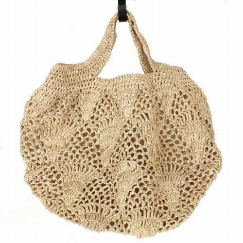 かぎ針編み ①パイナップル編みの巾着ポシェット How to crochet a pineapple motif drawstringpochette