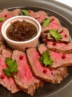 ローストビーフ～スパイシーバルサミコソース～レシピ京都の七味・一味おちゃのこさいさい