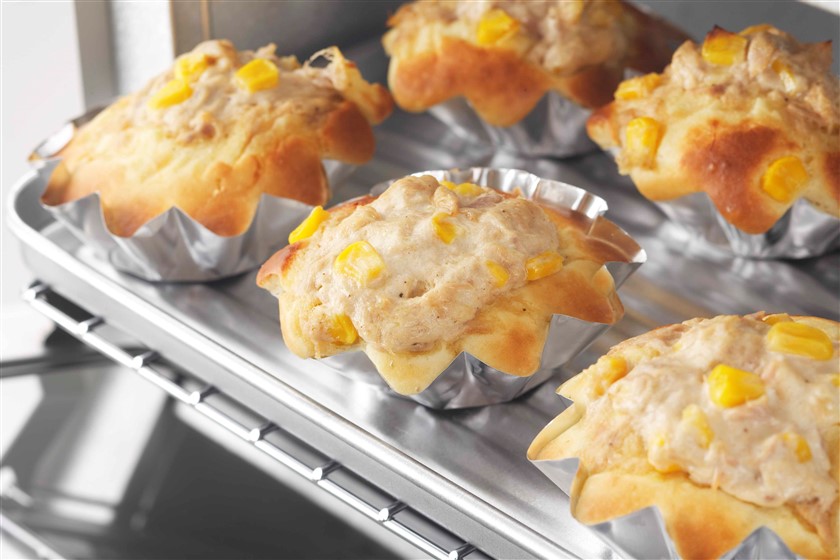 ホットケーキミックス＊惣菜パン風のブレッドケーキおうちカフェ＋