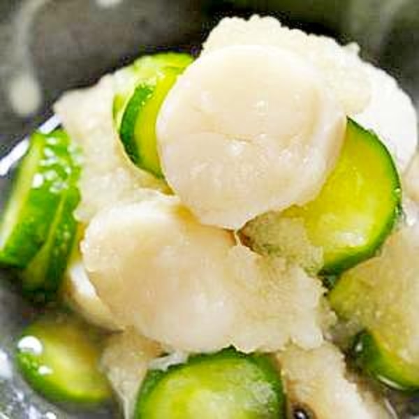 ホタテと生キクラゲの酢の物、生キクラゲは30秒茹でれば大丈夫 - 魚料理と簡単レシピ