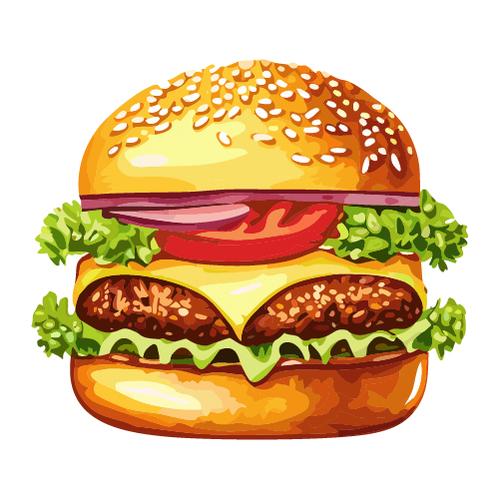 ハンバーガーのセットのイラスト フリー素材あそび- ニコニ・コモンズ