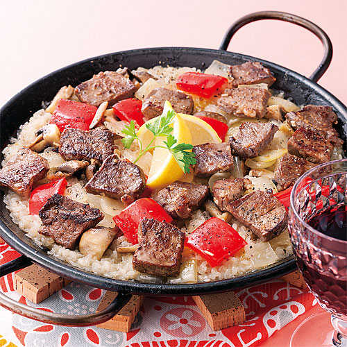 えびと鶏肉の香味パエリア