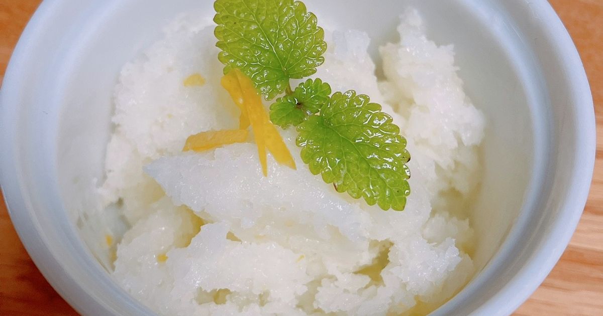 材料3つ！爽やかシャーベット, ↓レシピいっぱい, @kitchen_kanakana , こんにちは😊, かな 毎日おうちカフェです☕️,〜さっぱり爽やか〜シャーベット, 材料たった3つで、爽やかでおいしいシャーベットが簡単に作れちゃいます。, 作り方も混ぜるだけ簡単！,冷凍庫にストックしておくと、ちょっと食べたいときに便利ですよ🍨,