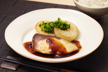 ぶり塩のにんにくオリーブオイル焼き