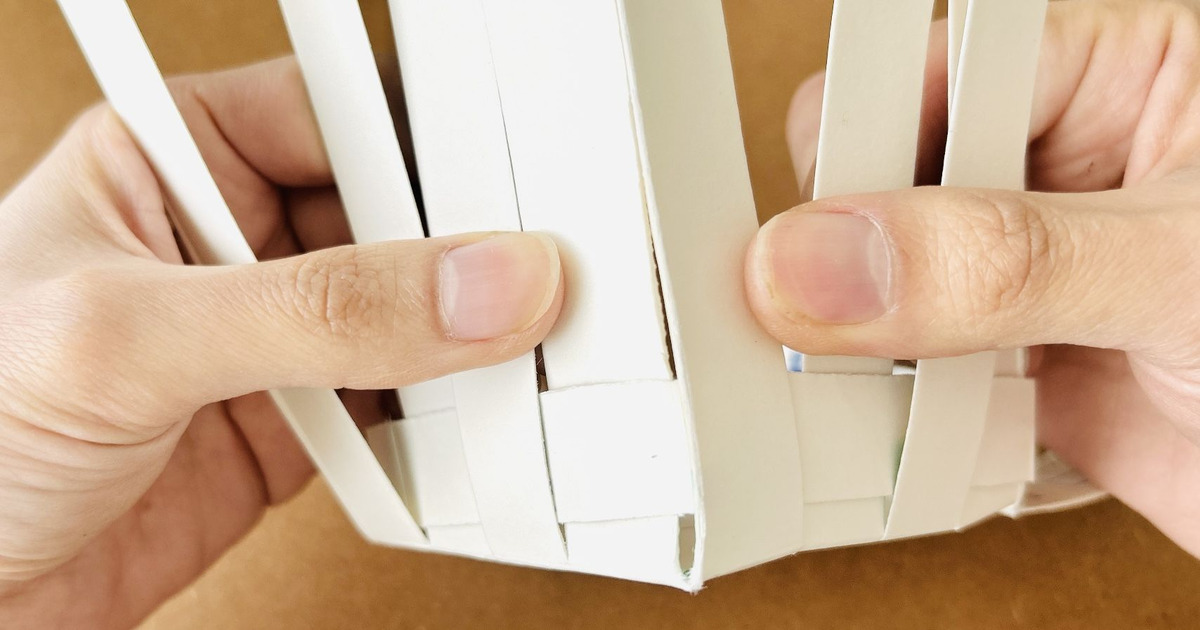 牛乳パックで作る簡単かご工芸TikTok