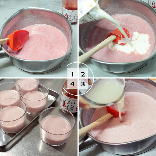 レンジで簡単！いちごミルクプリンのレシピお菓子・パン材料・ラッピングの通販 cotta＊コッタ