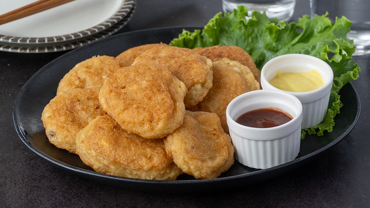 糖質制限☆簡単☆揚げない胸肉豆腐ナゲット