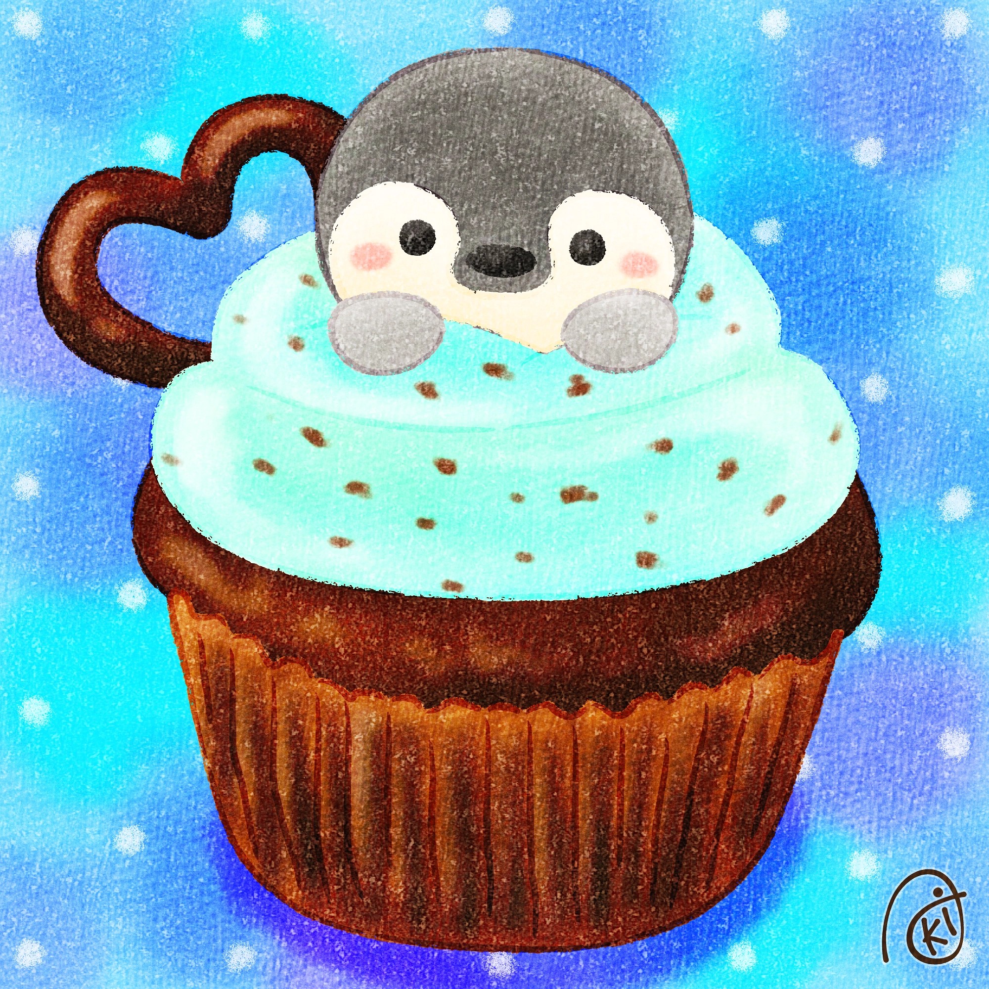 おめでとうの文字とかわいいネコのイラストでデコレーションしたケーキプレートの写真・画像素材-Snapmart スナップマート