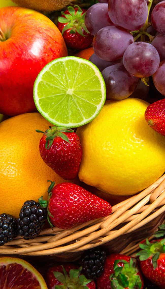 スライスされたフルーツ盛り合わせイラスト、 水、 泡、 チェリー、 ベリー、 ラズベリー、 背景、 青、 レモン、 リンゴ、 ココナッツ、 キウイ、HDデスクトップの壁紙Wallpaperbetter