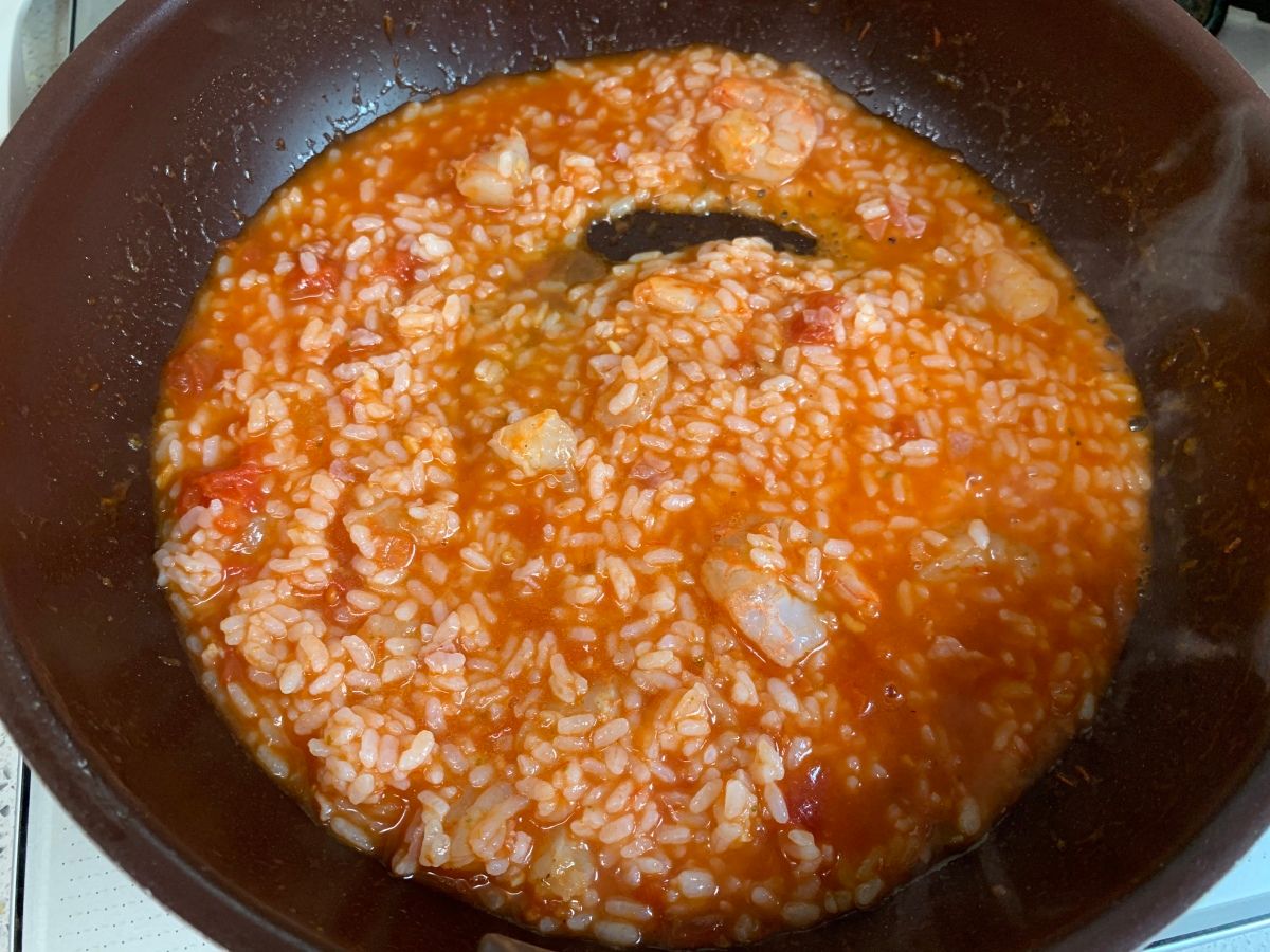 エビのトマトクリームリゾットの作り方