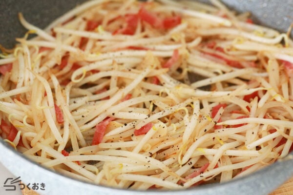 レンジで♪もやしベーコン 2人分レシピ