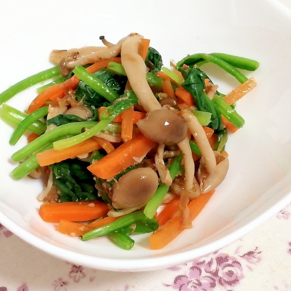 レンジで簡単 にんじんとしめじのお浸し