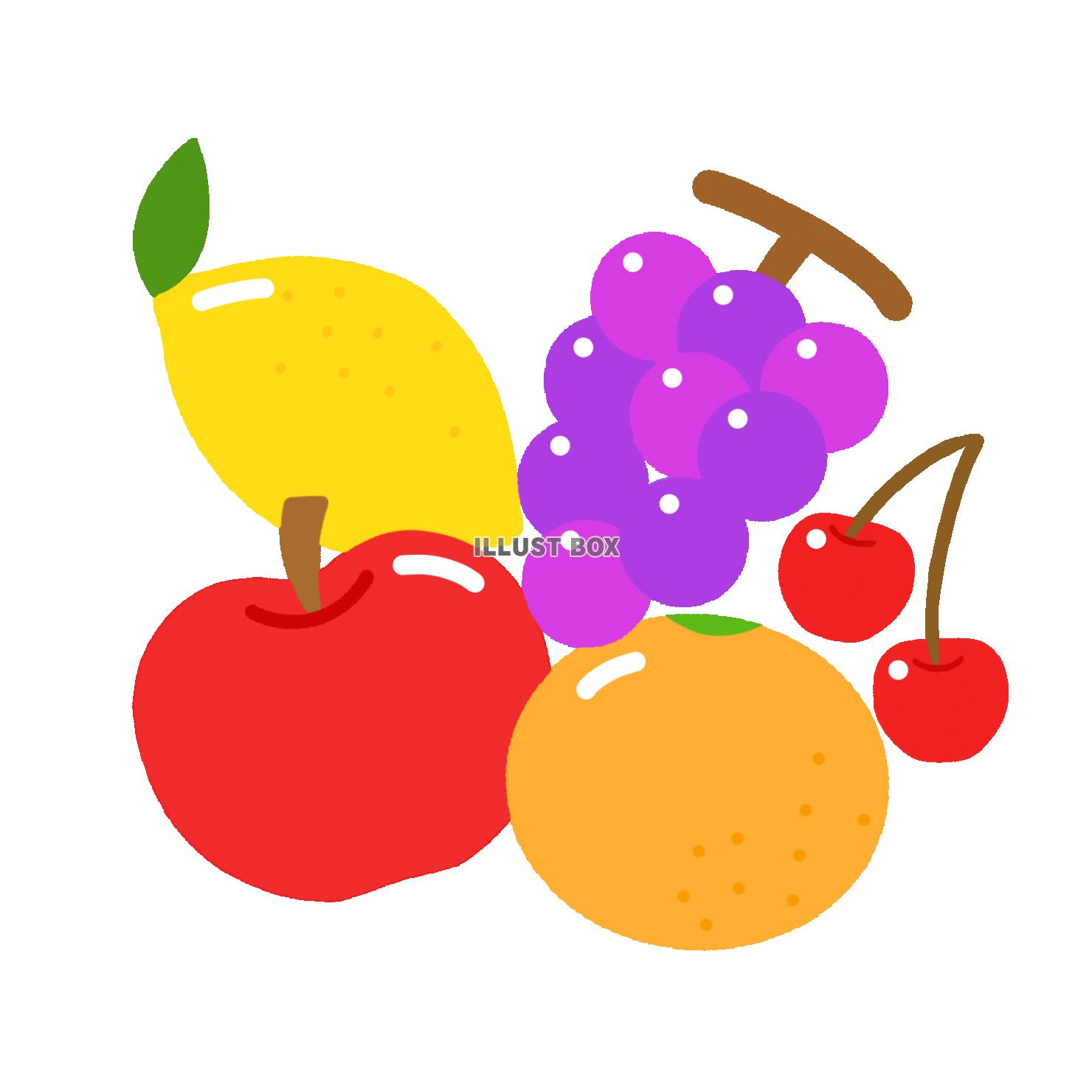 フルーツ詰め合わせ：イラスト無料
