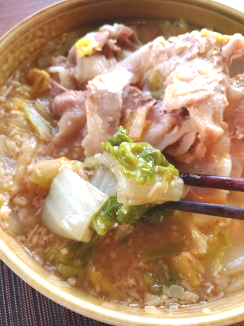 白菜とえのきと豚バラのとろみ煮 無水調理で旨味凝縮