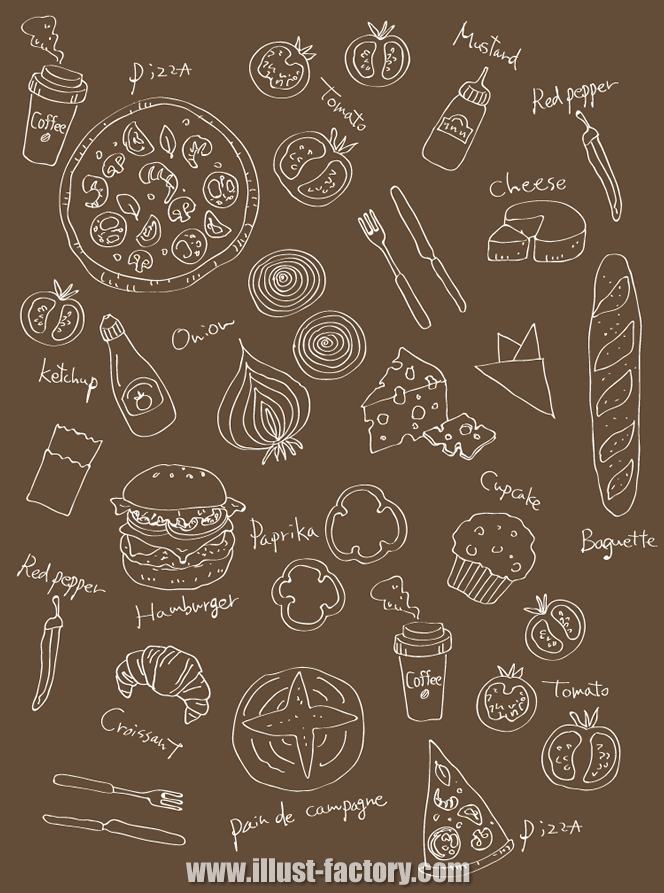 おしゃれでシンプルな食べ物アイコン描きます!SKIMA スキマ