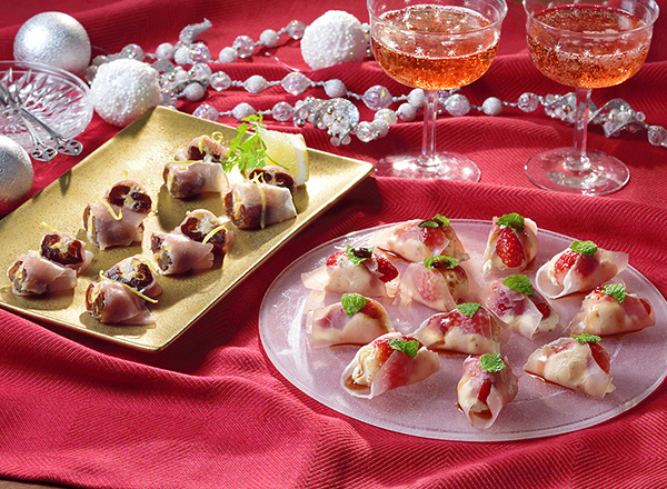 いちごの生ハム巻き & 苺とモッツァレラのグラス仕立て まいばすけっと