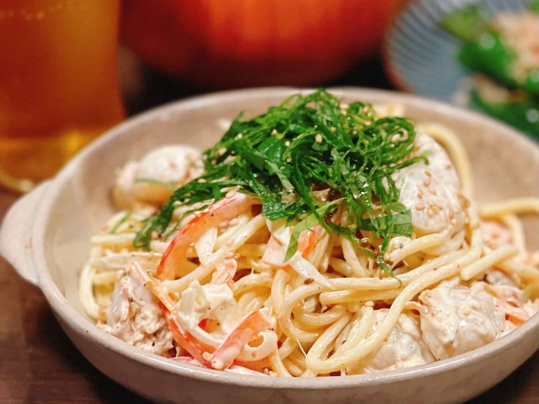 胡麻マヨソースの和風サラダスパゲティ