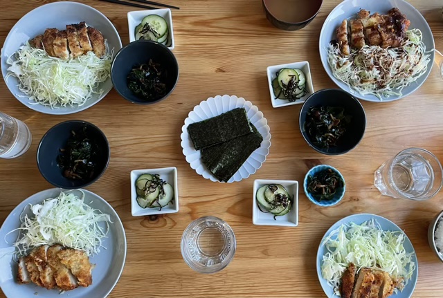 一口ヒレカツの献立 : 美味しいごはん