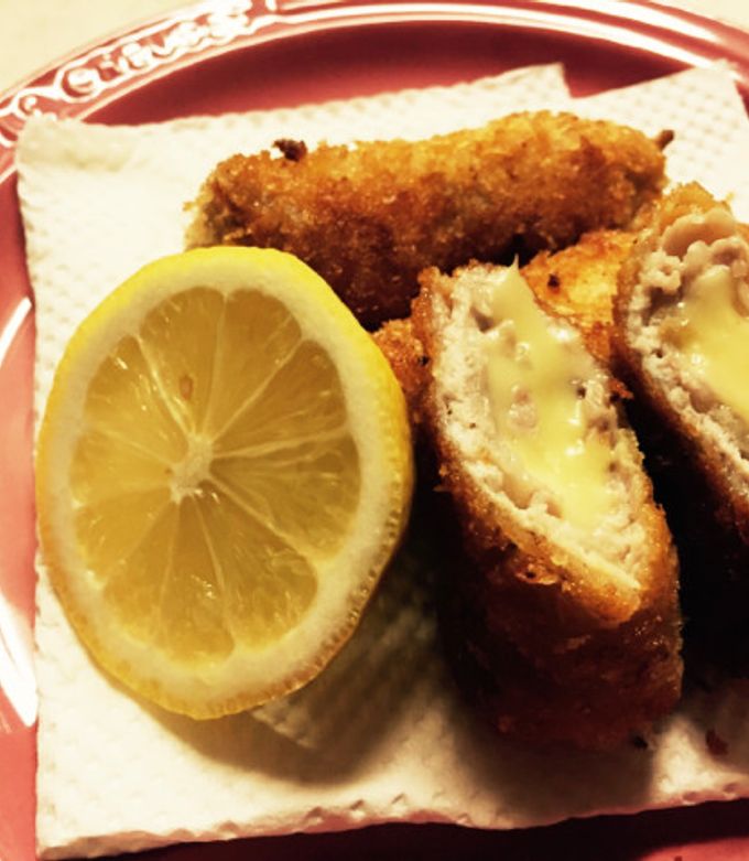 『アスパラとチーズのしそ肉巻きフライ』チーズがとろ〜り♬