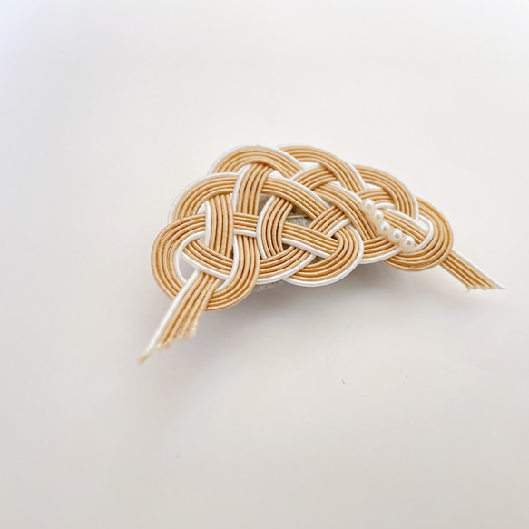 水引バレッタ No.123 髪飾り ハンドメイド Basic彩る咲き編みシュシュ - ショップ chiko ヘア