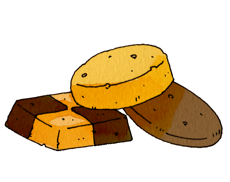 チョコチップクッキー ３枚重ねフリー素材ドットコム