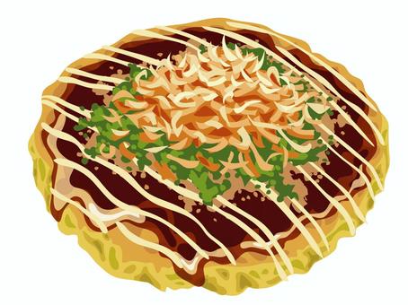 屋台・お好み焼きのイラストイラスト無料・かわいいテンプレート