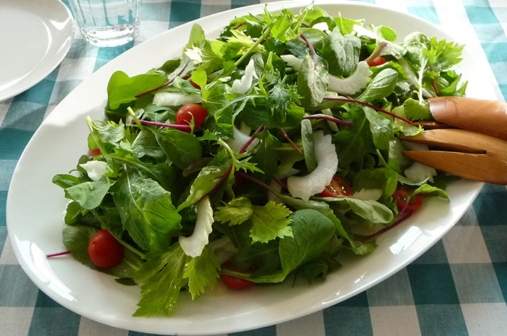ルッコラと三つ葉の和風サラダ