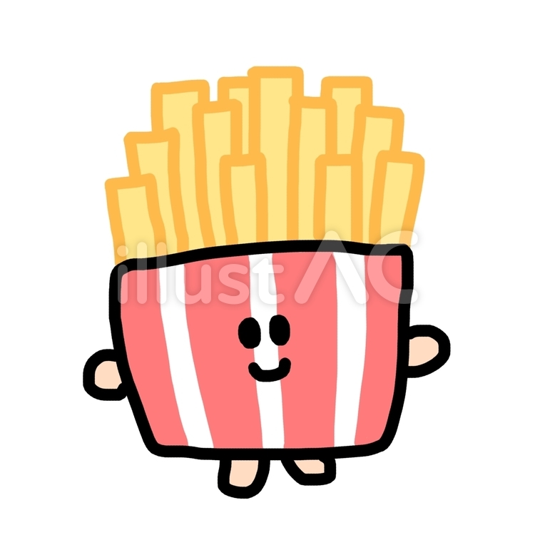 皿に盛ったフライドポテト：イラスト無料