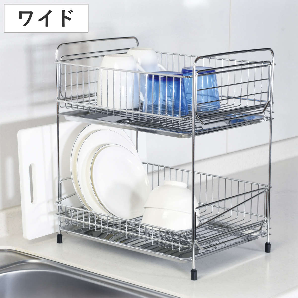 まな板スタンドまな板立て置ラックホルダーなべぶたス包丁コンパクトステンレススリム 水切りナイフホルダー 鍋蓋ラックドリップトレイ付きビーワーススタイル KAWAKI まな板スタンド水切りラック シンク上 ステンレス 珪藻土 日本製 鍋蓋スタンド まな板立て まな板