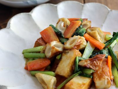 小松菜と厚揚げのごま炒め