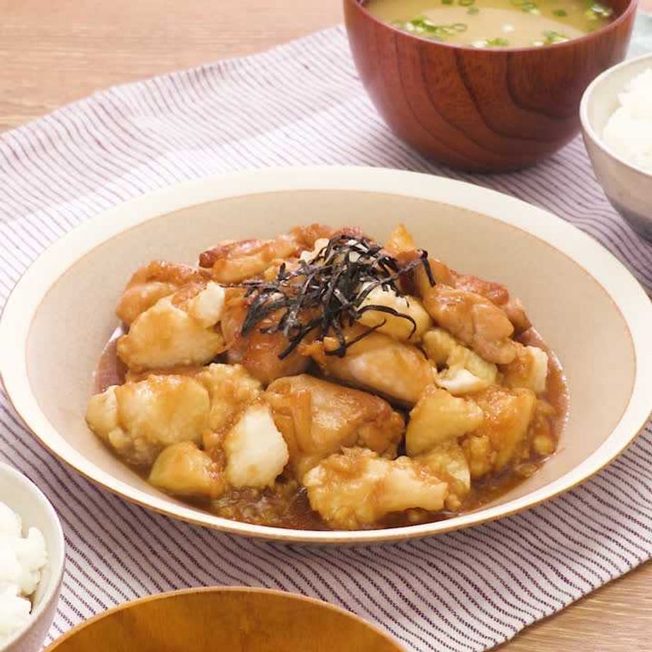 ごはんによく合う！ たたき長芋と鶏肉の照り焼き