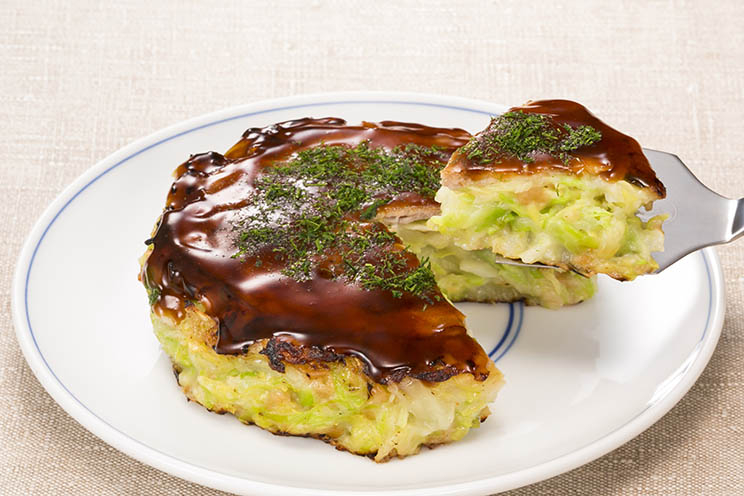 キャベツだけ！な簡単お好み焼き♪卵無し