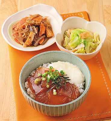 「豚とろろ丼」の献立