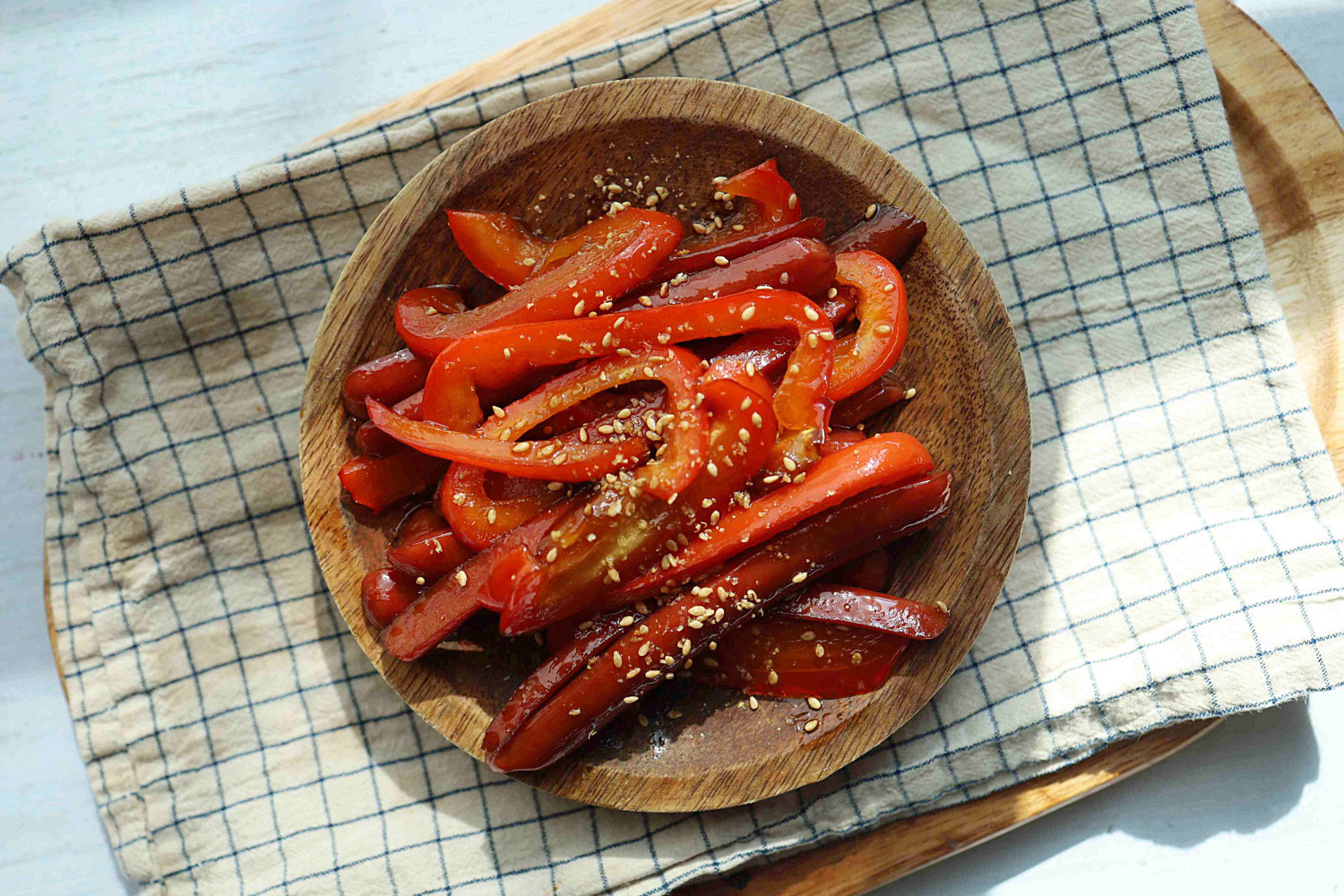 パプリカ＆きのこのにんにくバター醤油炒め