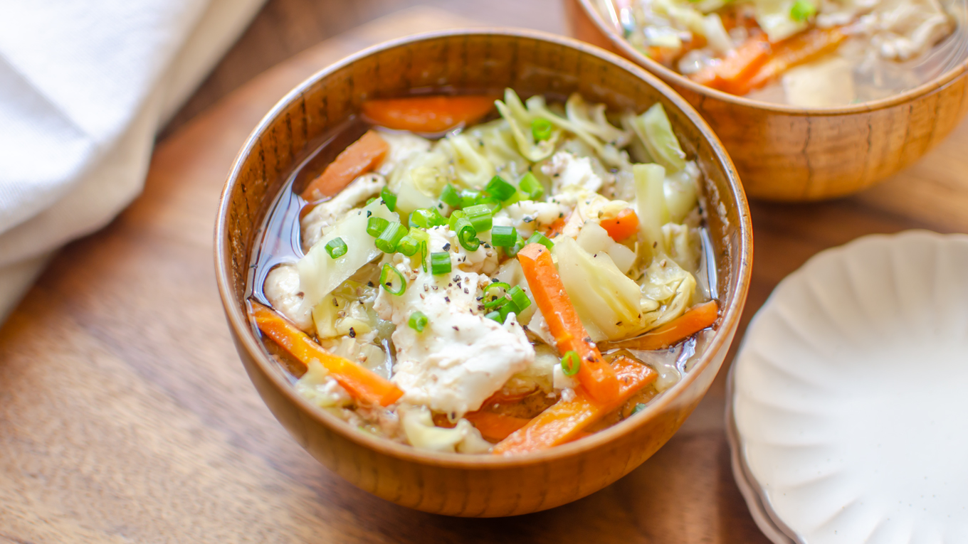 ヘルシー♪野菜たくさん和風卵スープ