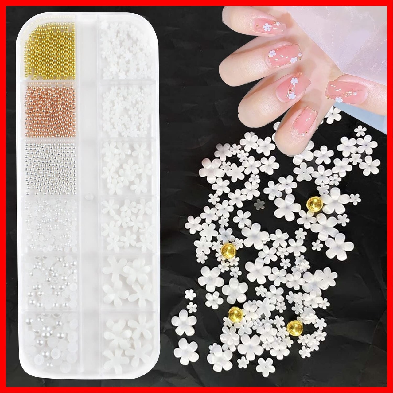 Coollooda ネイルパーツ 花 ネイルアート 立体 お花 ブリオン 半円パール ジュエリーパーツ ネイルデコパーツ ビーズ フラワーパーの通販はau PAY マーケット - アルファモールau PAY マーケット－通販サイト