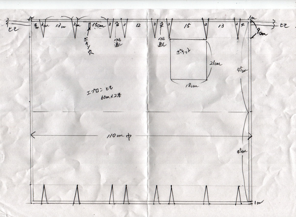 カフェエプロンの作り方🍐