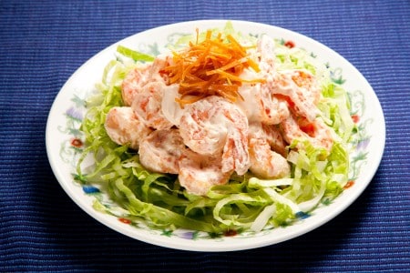 「シバエビ＆ゆで卵＆小松菜のマヨ和え」♪♪