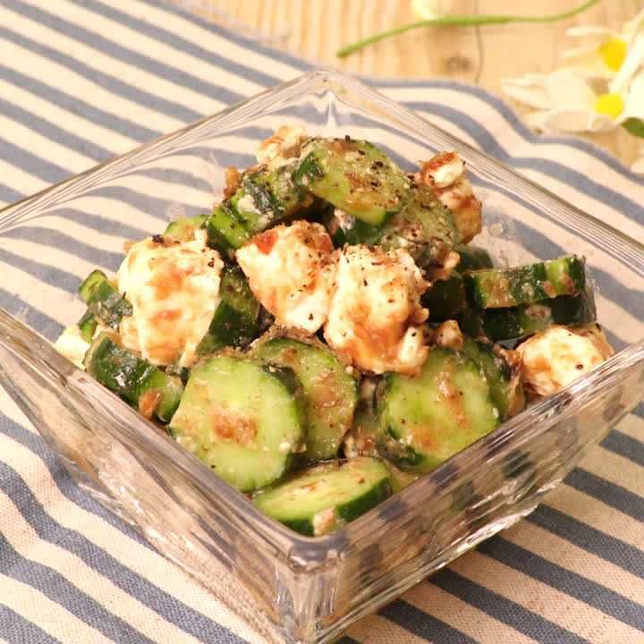 キュウリのツナマヨネーズキムチのっけ～簡単3stepおつまみ～