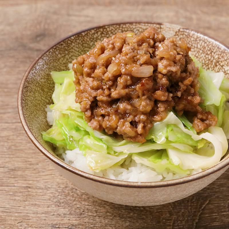肉味噌かけご飯お料理レシピユワキヤ醤油・味噌大分