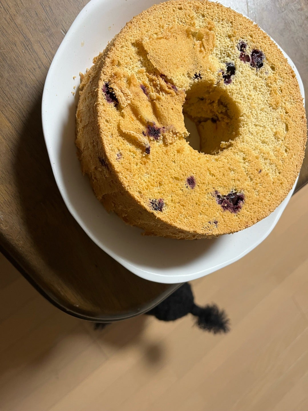 ななみ様専用 バナナ・ブルーベリーシフォンケーキバナナ シフォンケーキホール 20cm- 米粉のシフォンケーキ